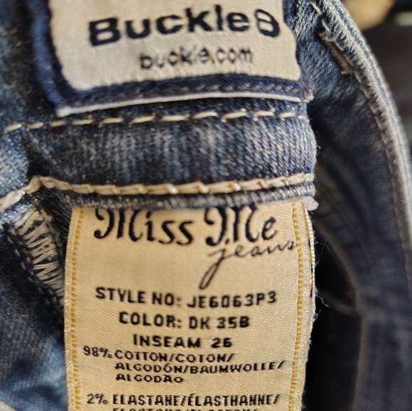 Miss Me Ankle Skinny Jeans,Women Blue Denim+Silver Studs,Distressed,Pockets, 26 - Picture 11 of 14